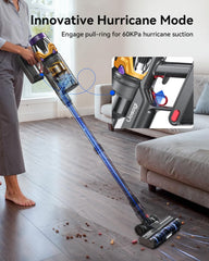 Uosogi LED‑lit floor head cleaning under sofa revealing hidden dust benefit