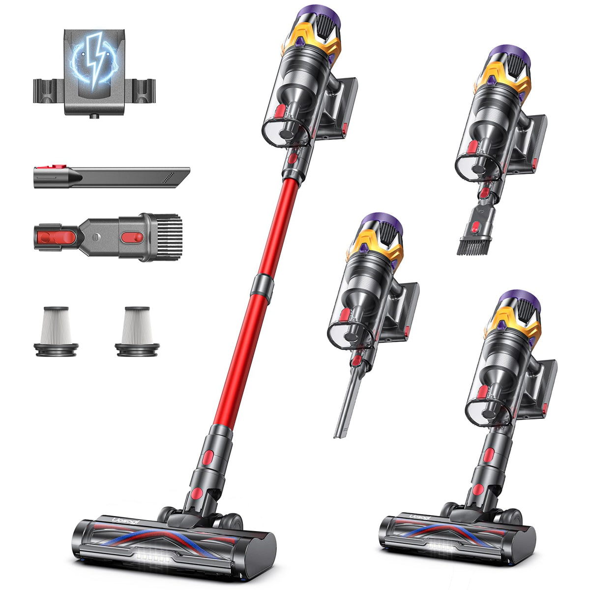 Uosogi X9 Turbo front view showing sleek cordless design and strong cleaning benefit