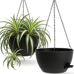 UOUZ front view of hanging planter showing large bowl and sleek design benefit easy display