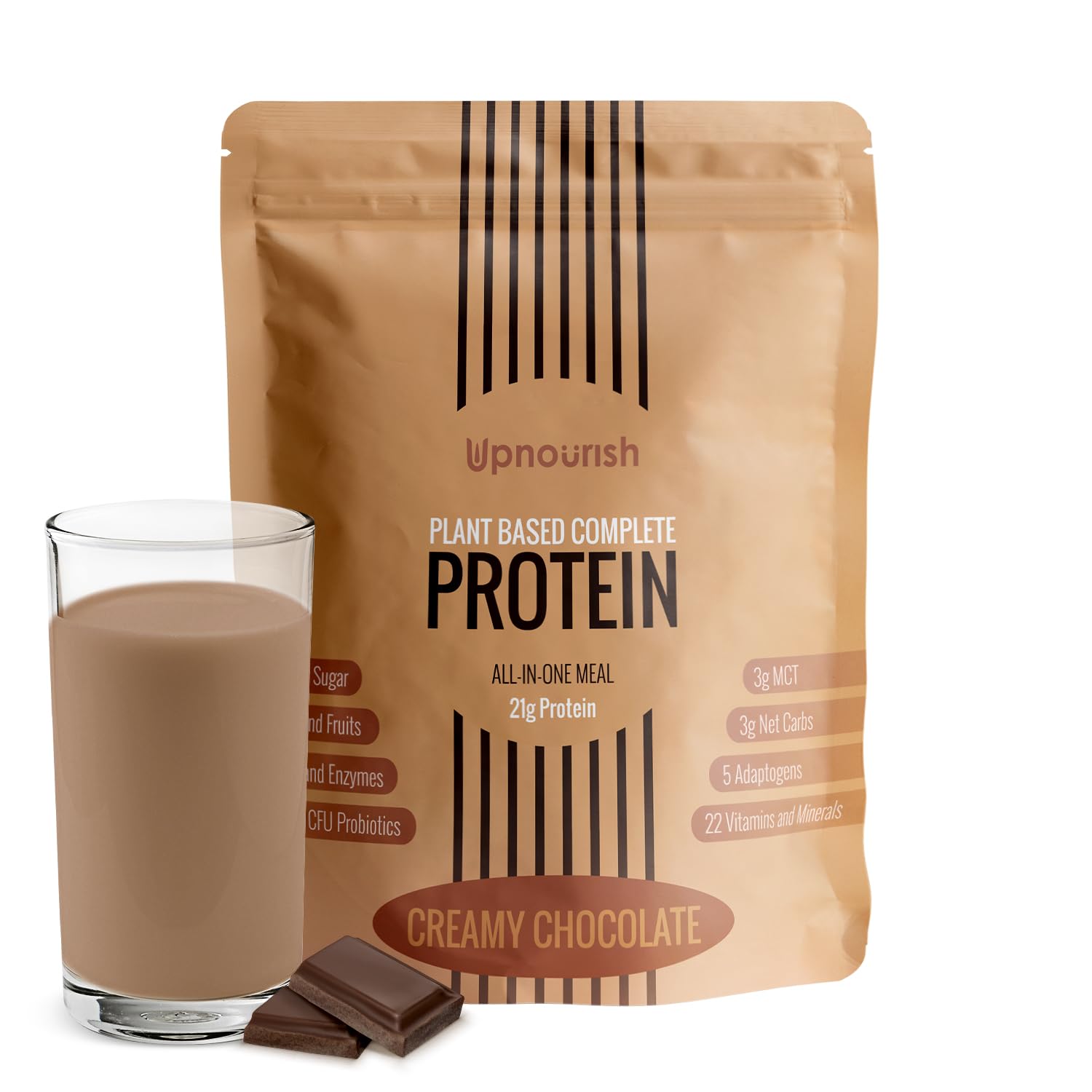 UpNourish front packaging showing product and benefits
