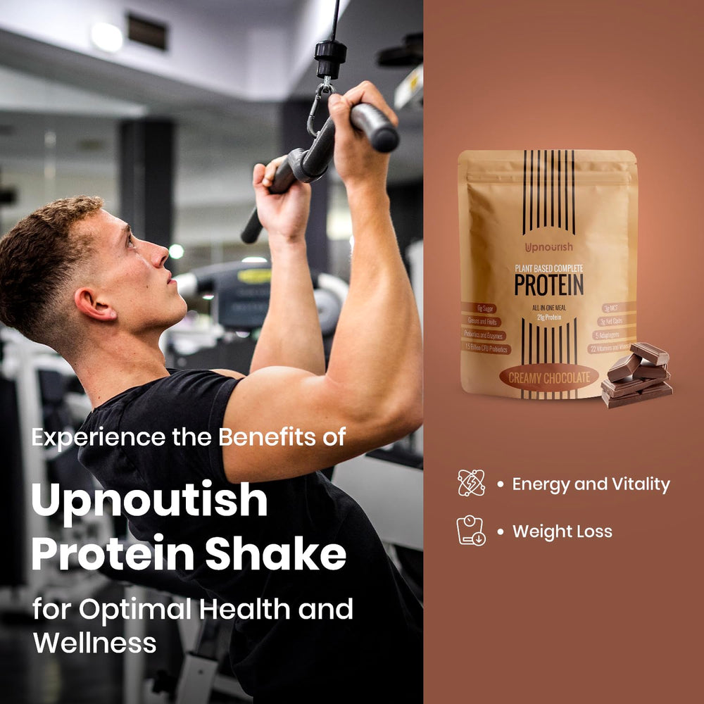 UpNourish shake in breakfast scene for convenient meal replacement