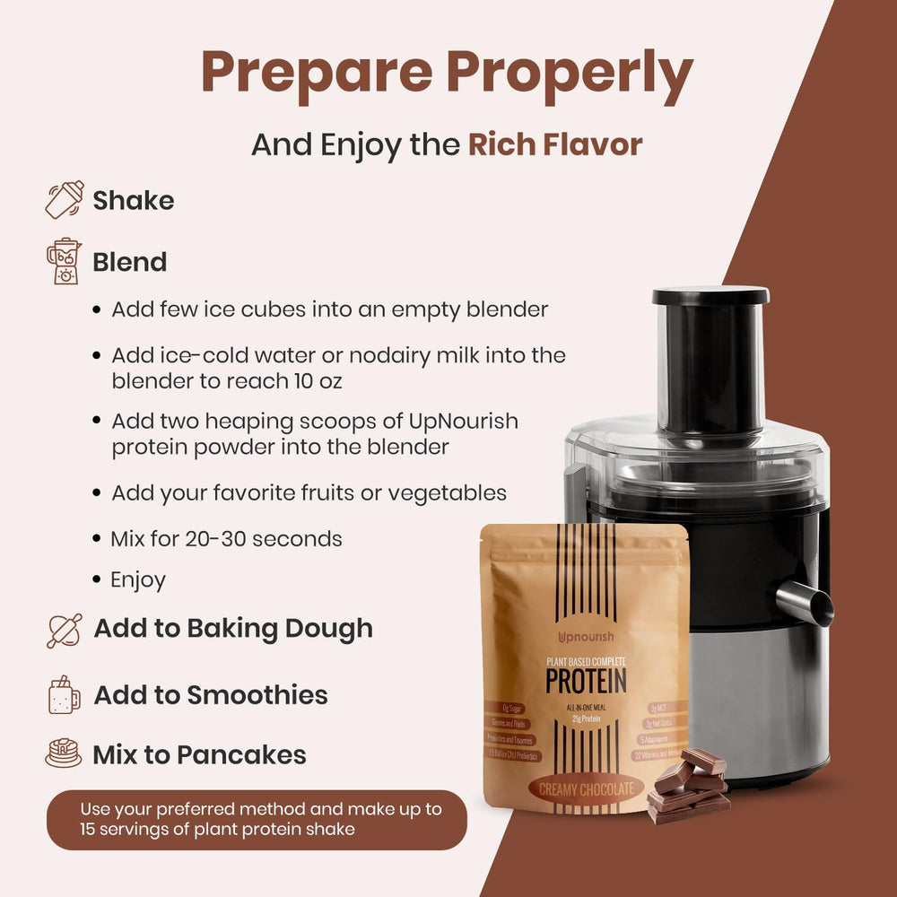 UpNourish scoops showing 21g protein serving size clarity