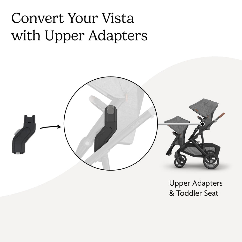 UPPAbaby adapter close-up highlighting durable finish and reliable attachment