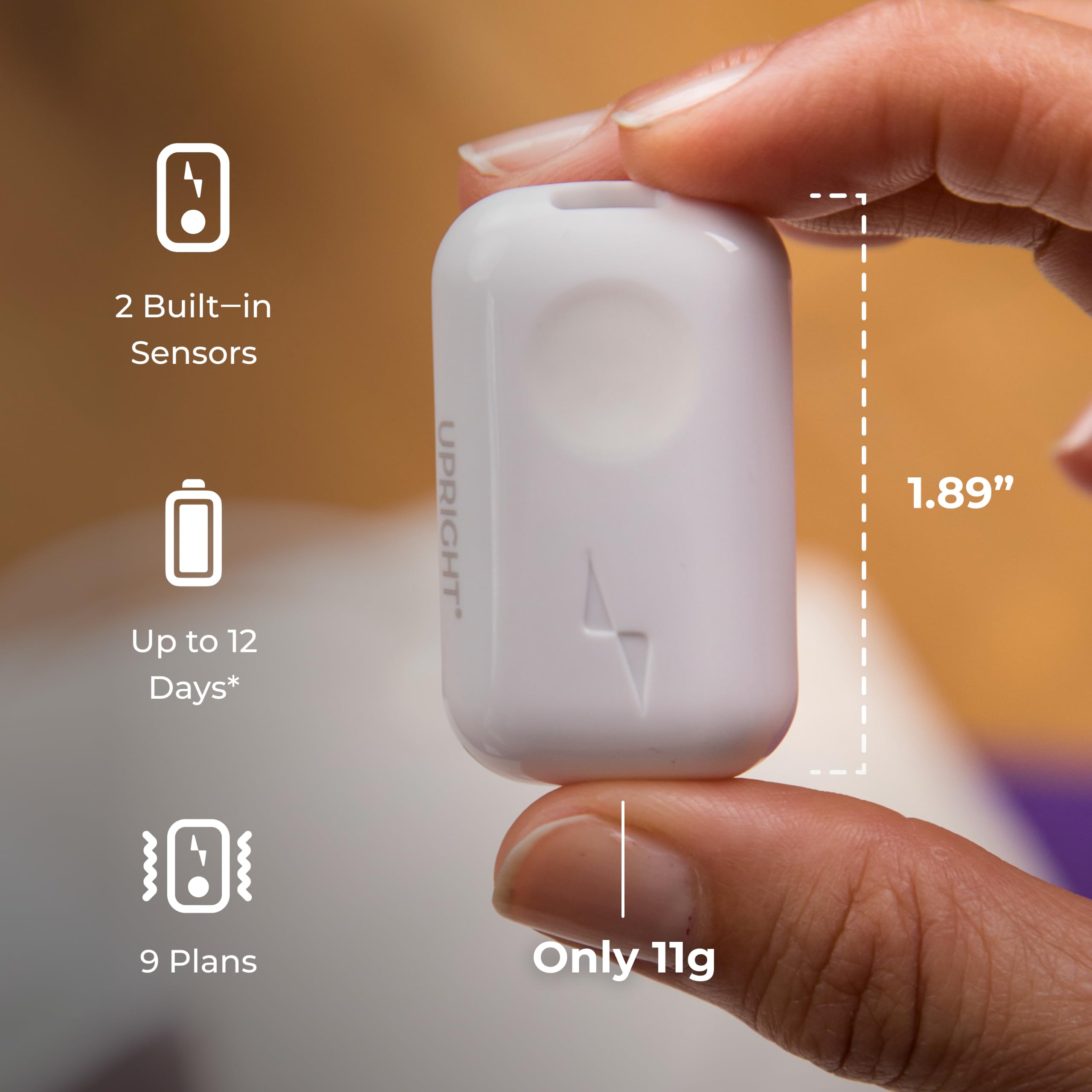 Upright GO worn on upper back demonstrating immediate posture reminders