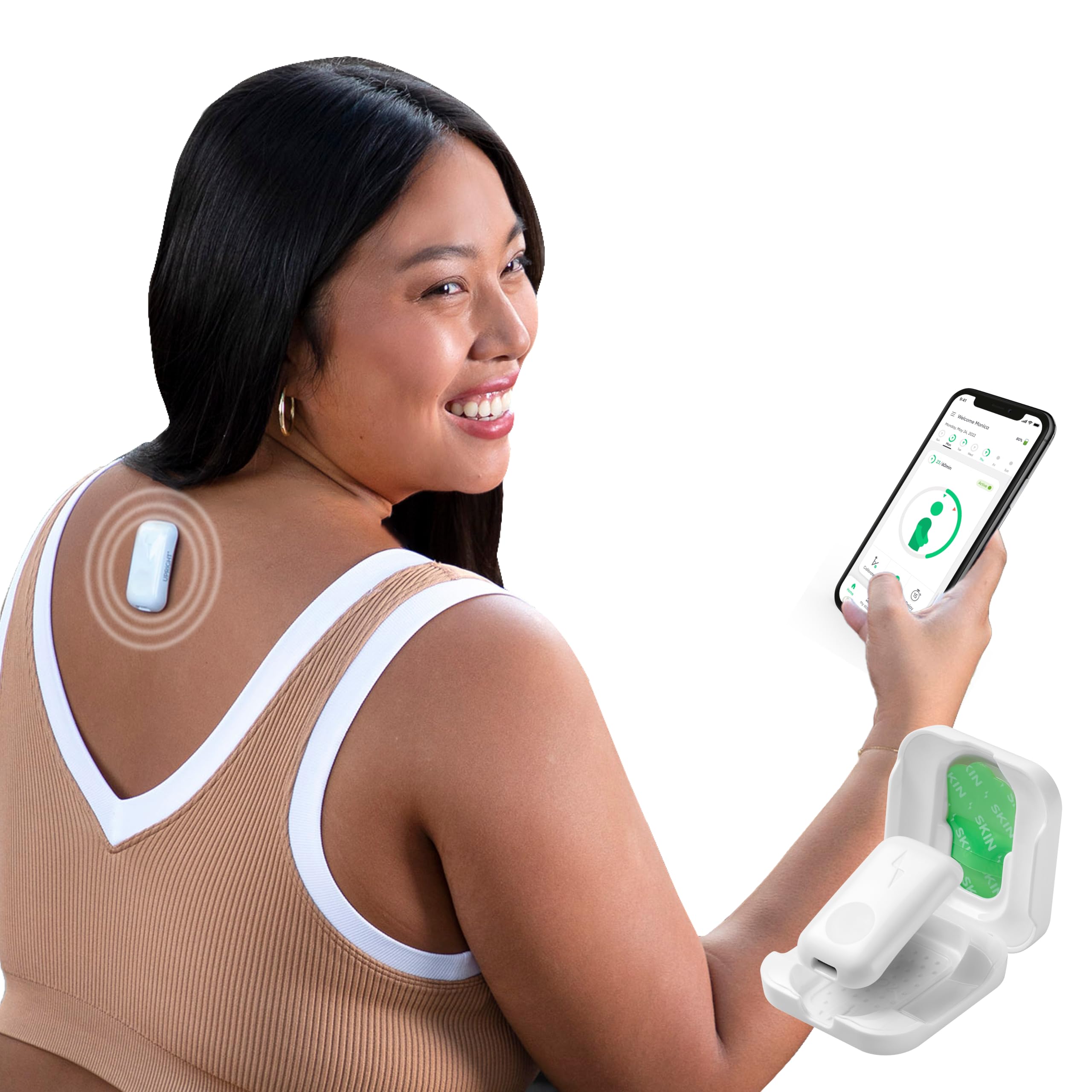Upright GO showing front panel and compact form for discreet posture correction
