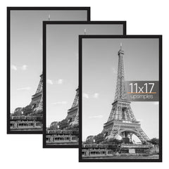 upsimples front view showing clean black frame and visible poster benefit: modern display