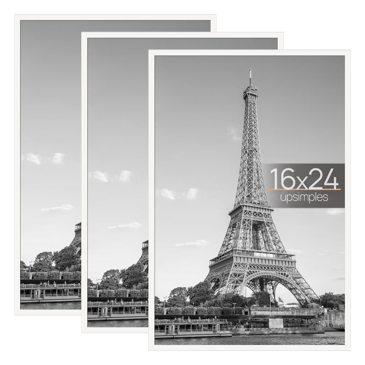 upsimples white frame front view shows clean border and crisp display benefit