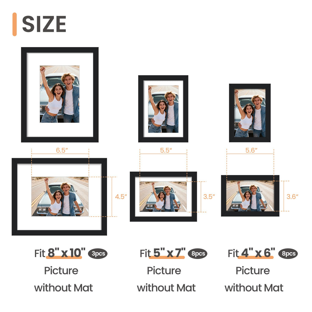 upsimples 8x10 black frame front view highlighting clean display
