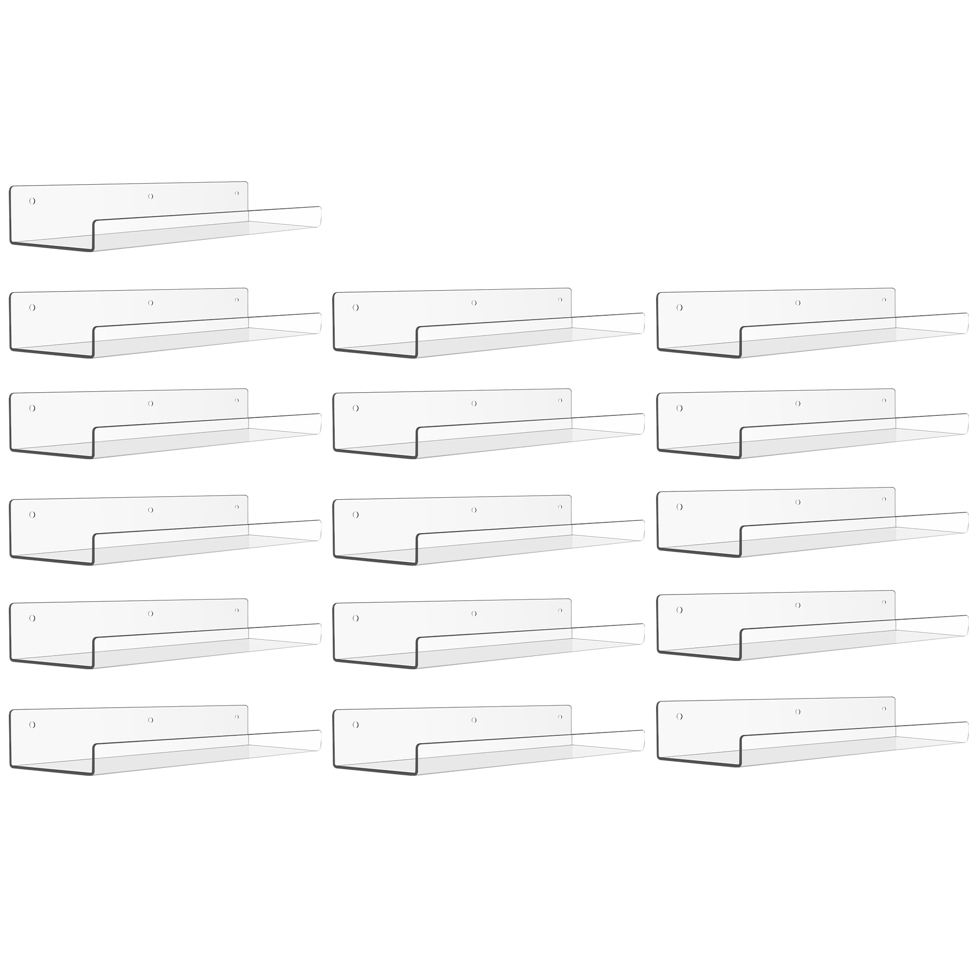 upsimples front view clear acrylic shelf showing minimalist storage benefit