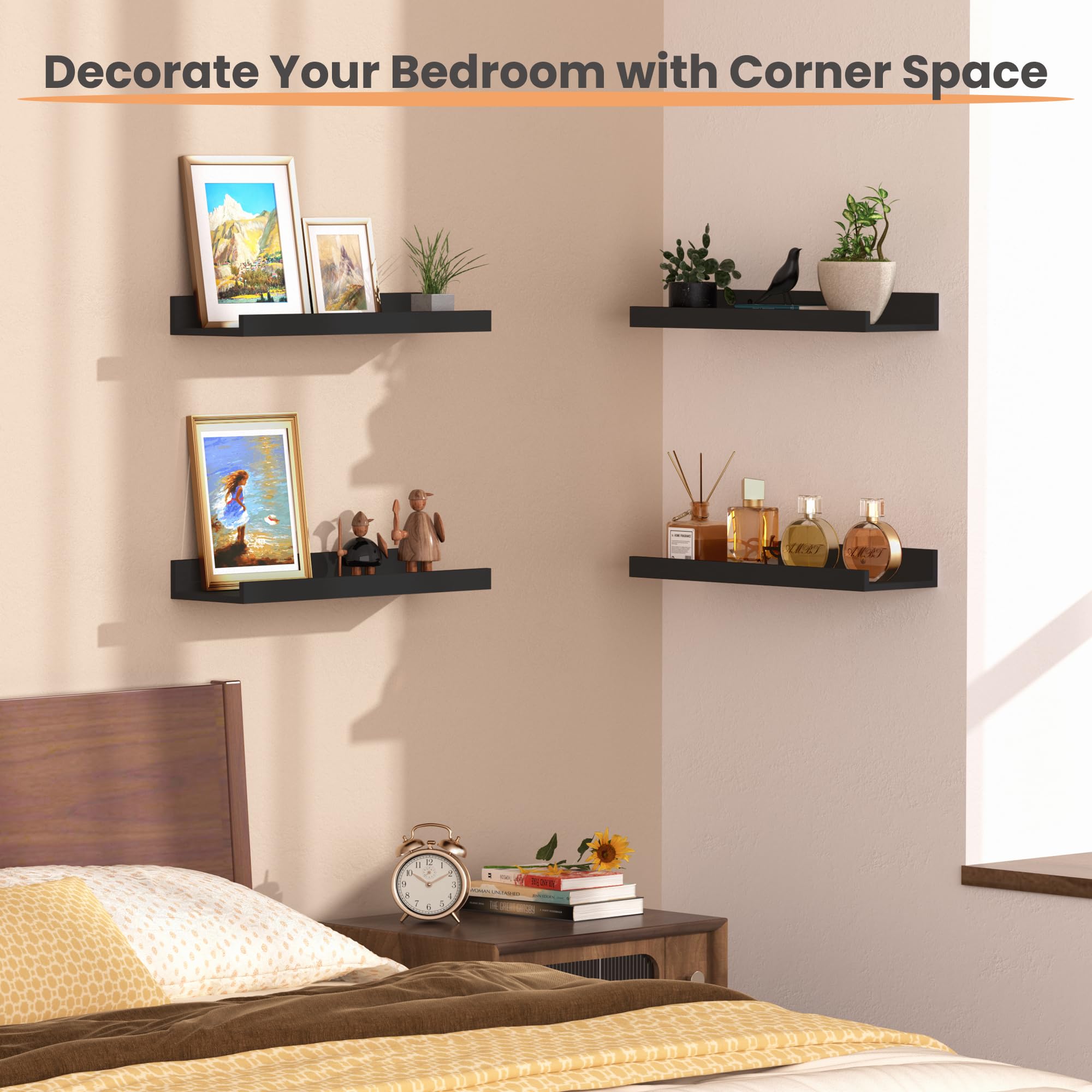 upsimples stacked shelves in staircase-style layout for decorative display
