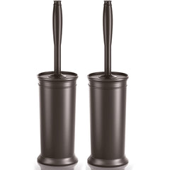 uptronic front view bronze holder hides brush and keeps bathroom tidy