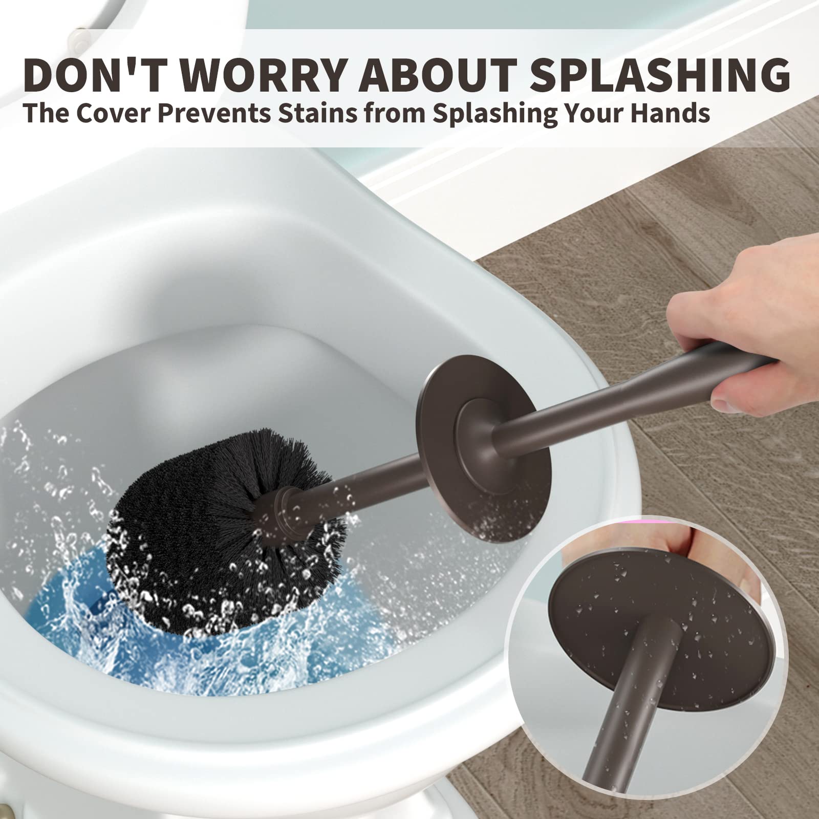 uptronic long handle detail provides extended reach and reduces splashback