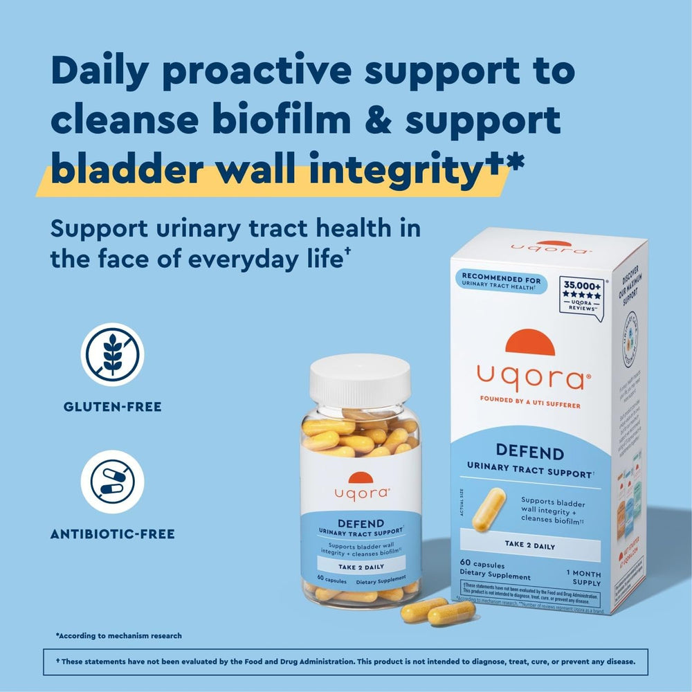 Uqora Defend capsules close-up highlighting smooth texture and purity