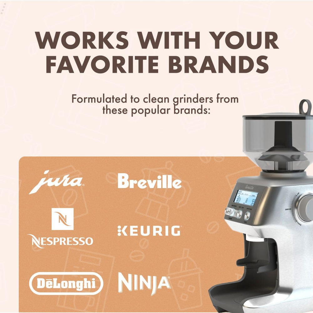 Urnex Grindz poured into grinder hopper to show simple in-hopper use