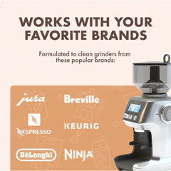 Urnex Grindz poured into grinder hopper to show simple in-hopper use