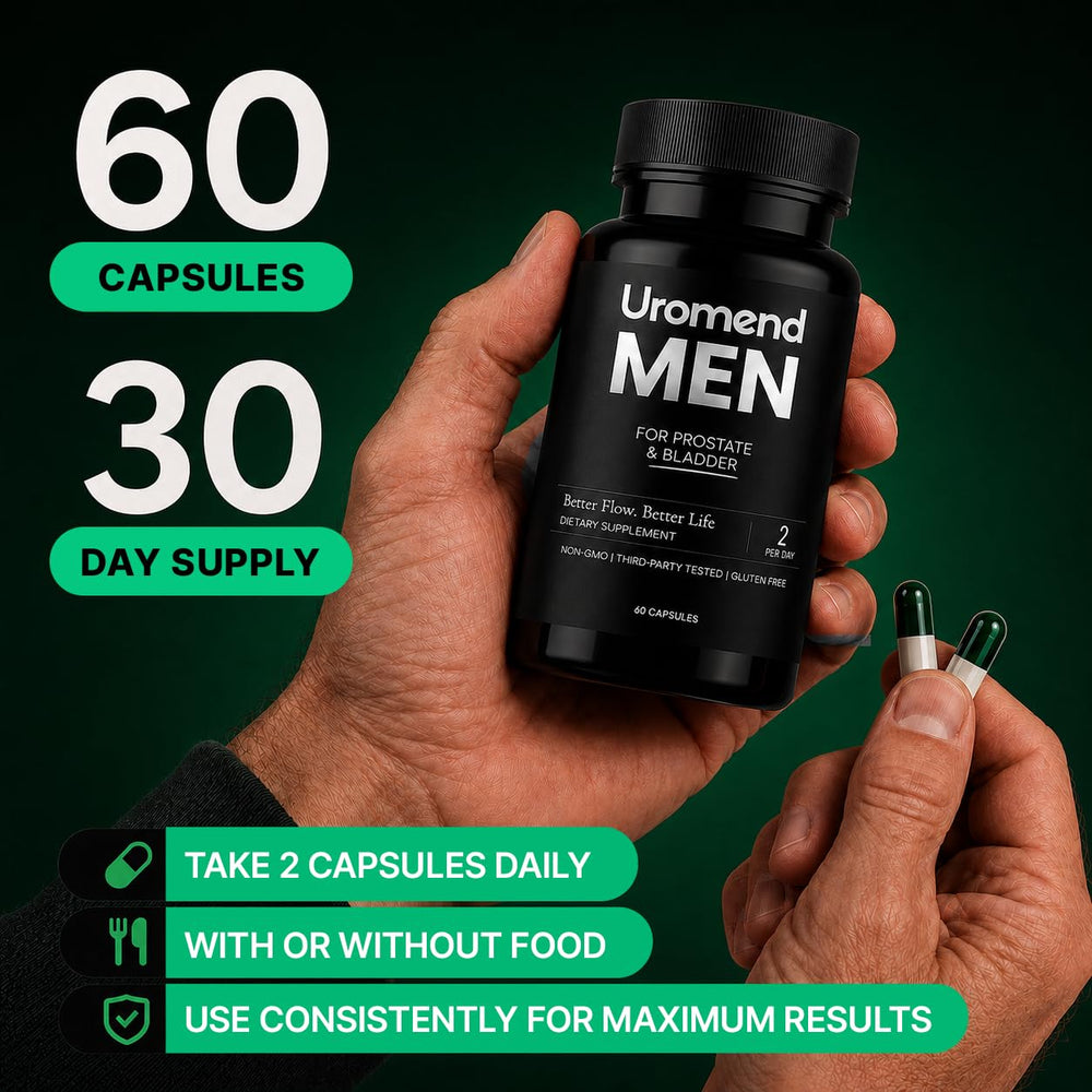 Uromend capsule on a breakfast table depicting daily routine support and convenience