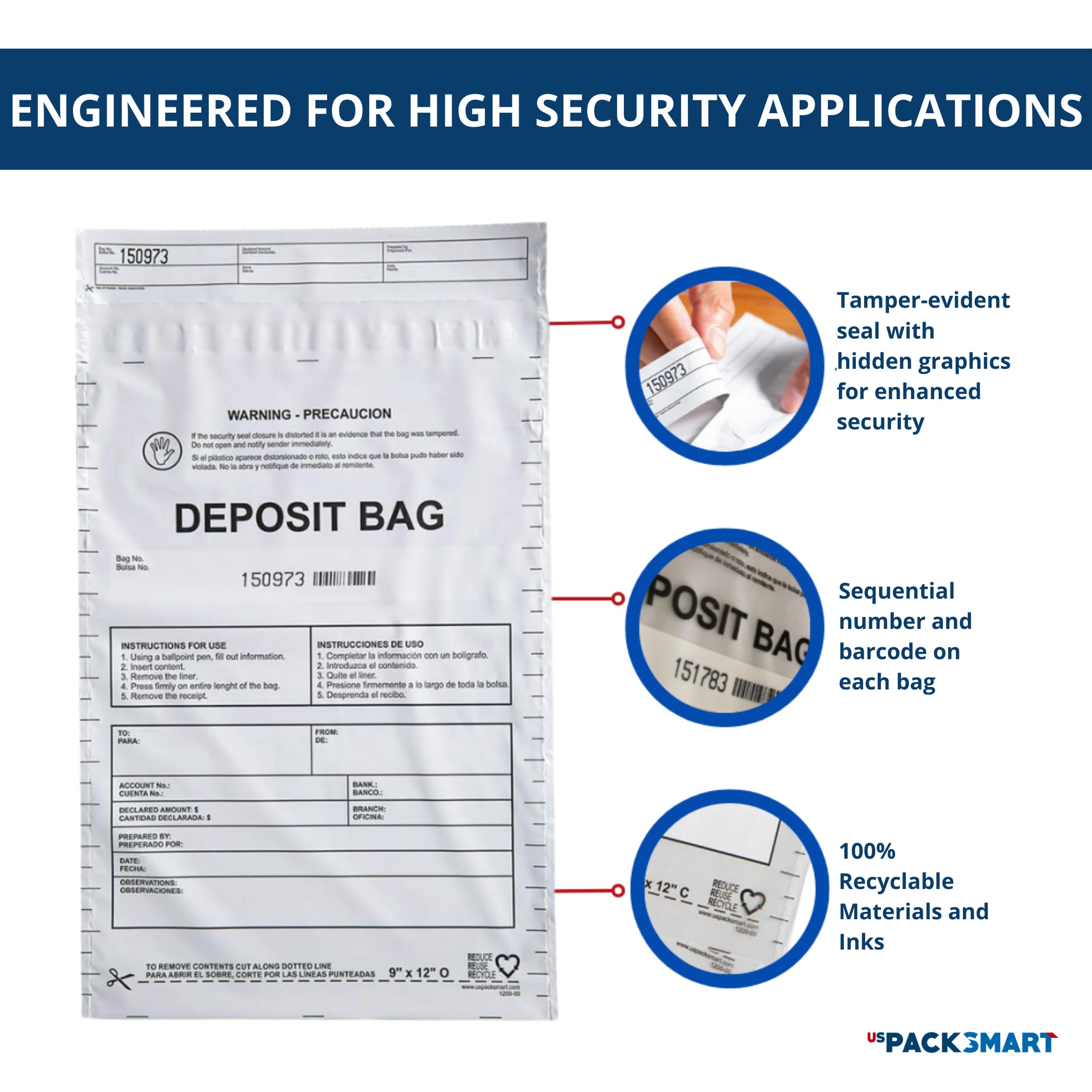 US PACK SMART close-up of self-sealing closure demonstrating fast secure seal