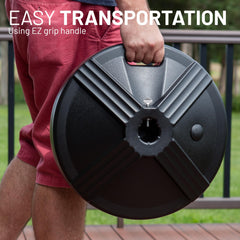 US Weight top-fill port detail showing secure cap for sand or gravel filling