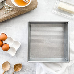 USA Pan close-up of corrugated baking surface for even browning benefit