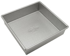 USA Pan front view of 8-inch square pan showing clean edges and nonstick finish