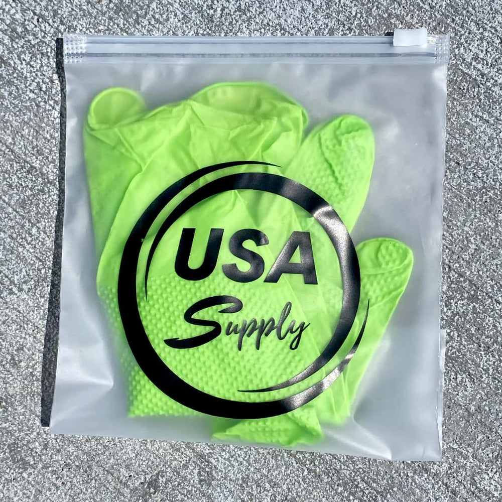 USA Supply included gloves and pest ID card laid out, offers user safety and identification