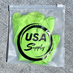 USA Supply included gloves and pest ID card laid out, offers user safety and identification