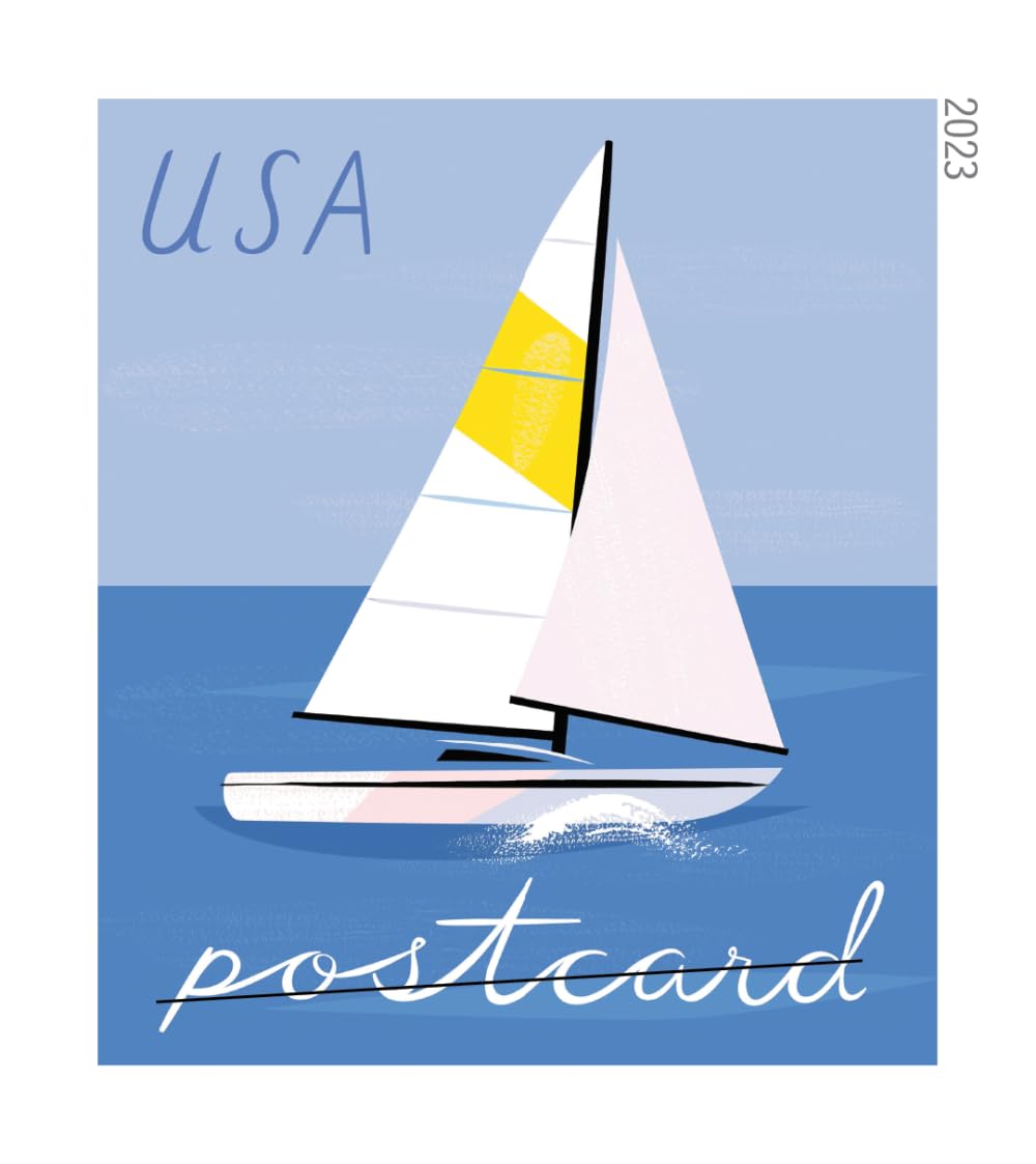 United States Postal Service sailboats packaging back showing product info and consumer-friendly details