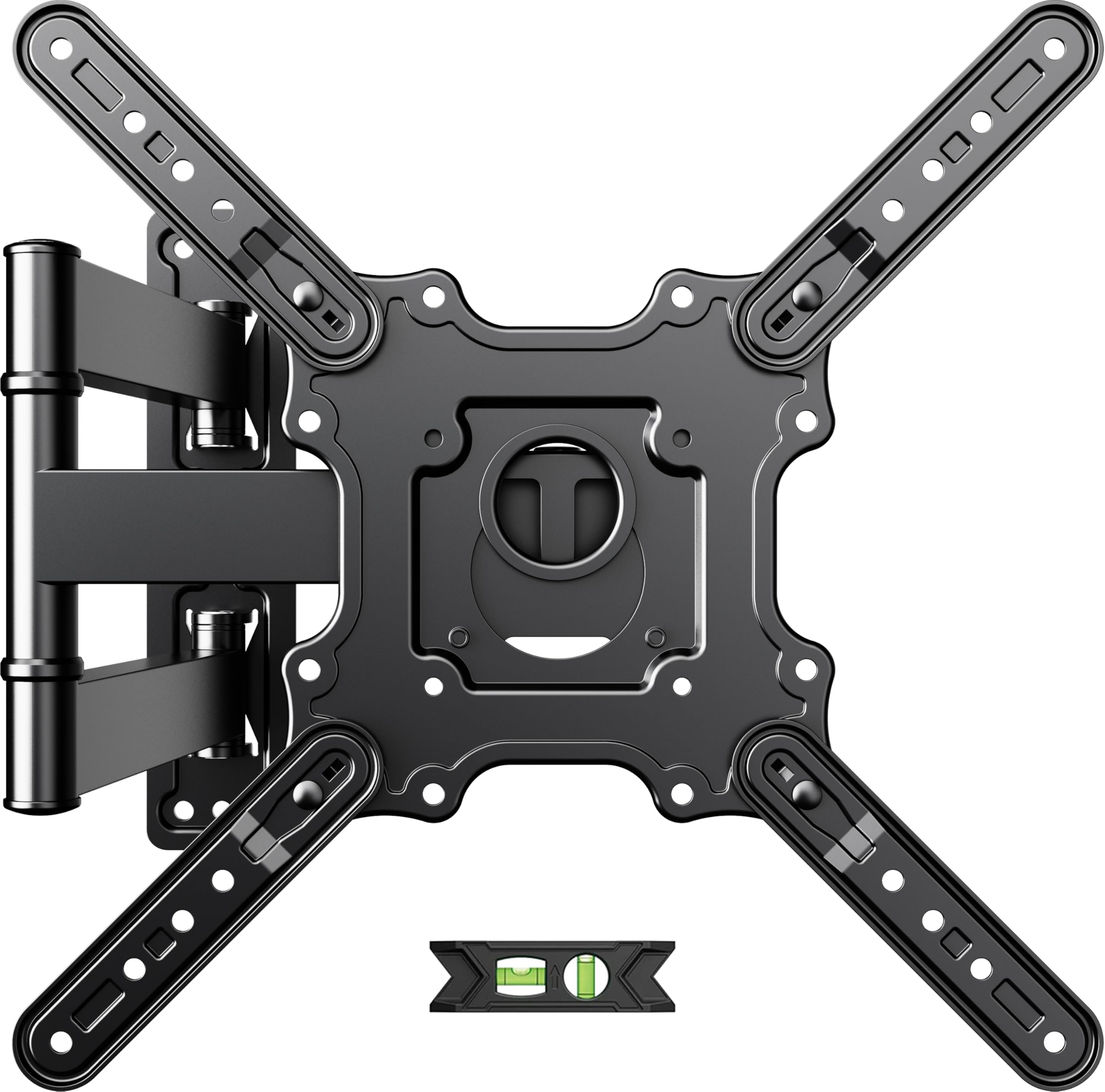 USX MOUNT front view showing mounted TV and low-profile benefit