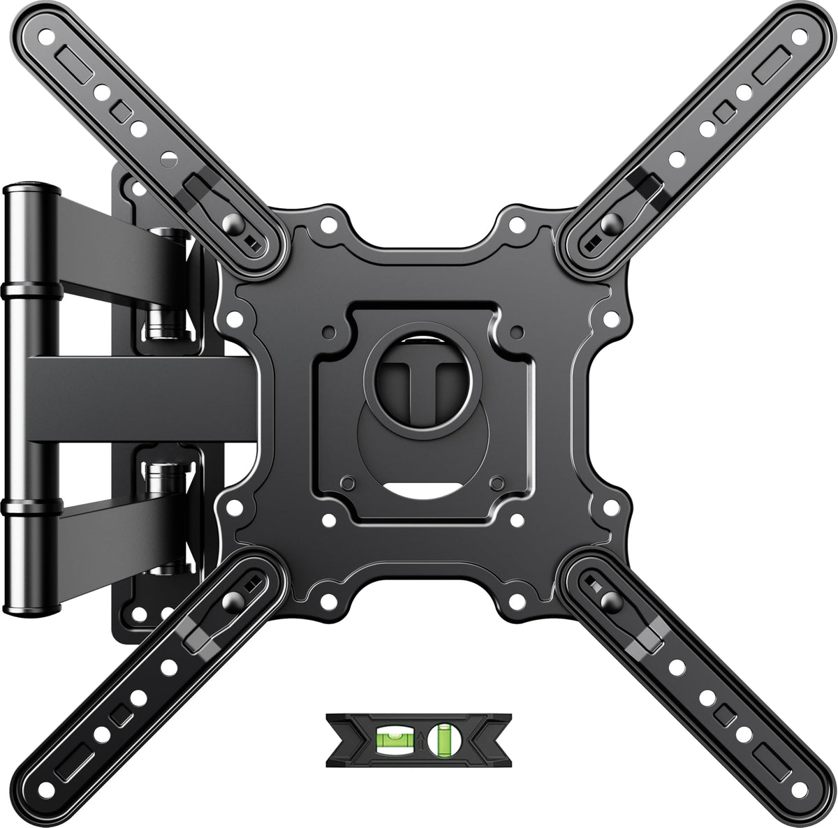 USX MOUNT front view showing mounted TV and low-profile benefit