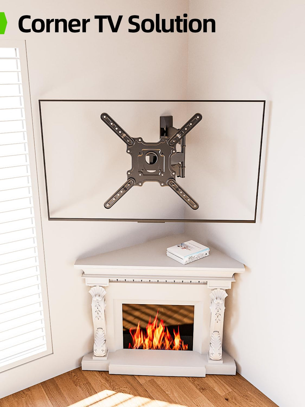 USX MOUNT installed in living room showing space-saving aesthetic benefit