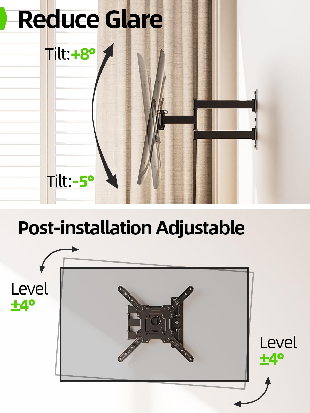 USX MOUNT tilt and swivel demonstration for improved viewing angles benefit