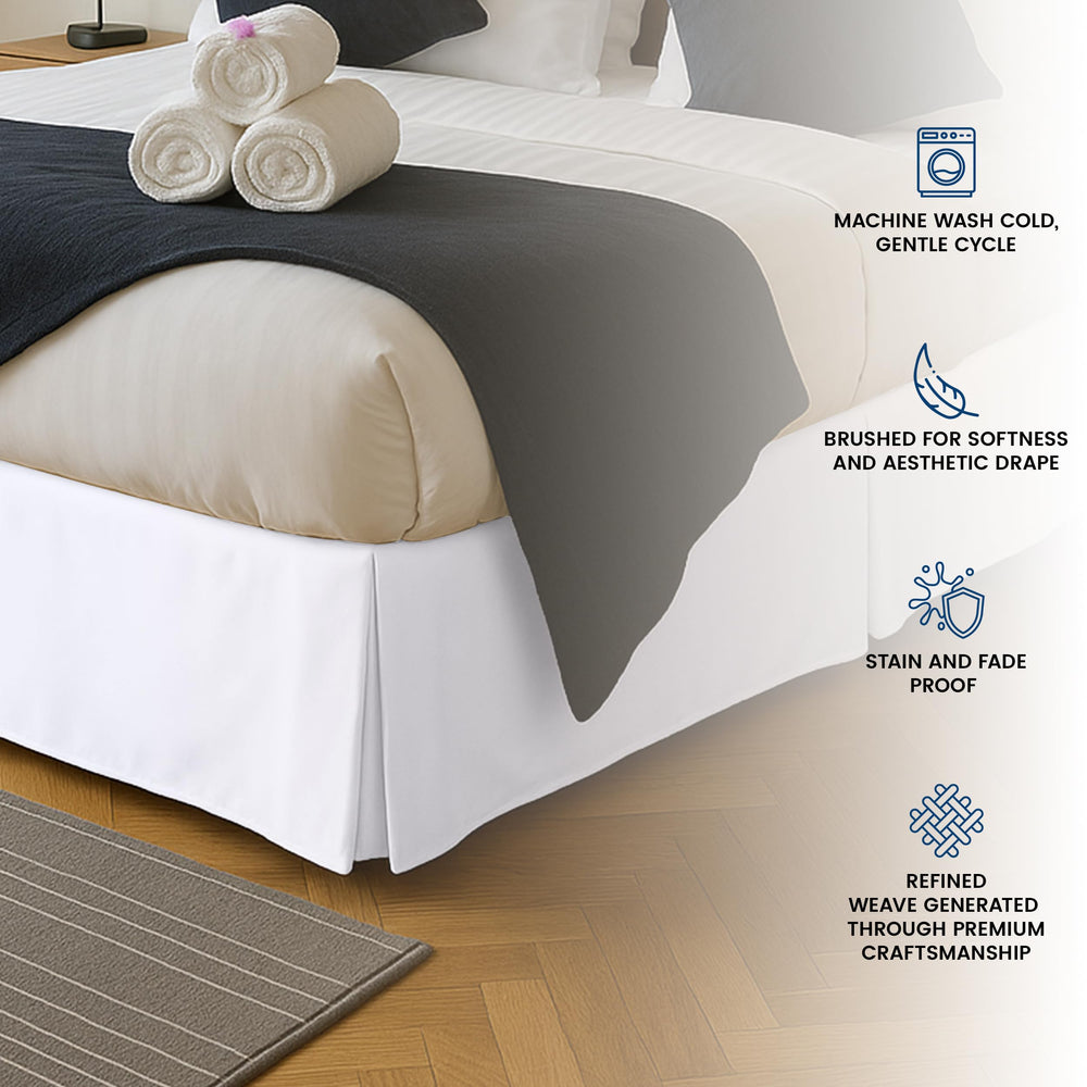Utopia Bedding 16-inch drop next to ruler illustrating fit and coverage benefit