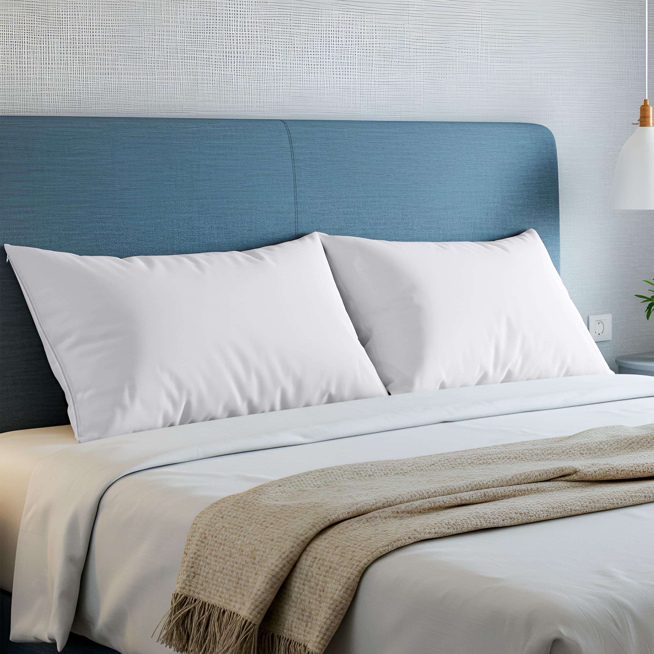 Utopia Bedding protector featured on a made bed in a bedroom setting showing practical everyday use