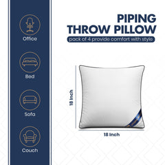 Utopia Bedding close-up of navy-blue piping highlighting reinforced durable trim