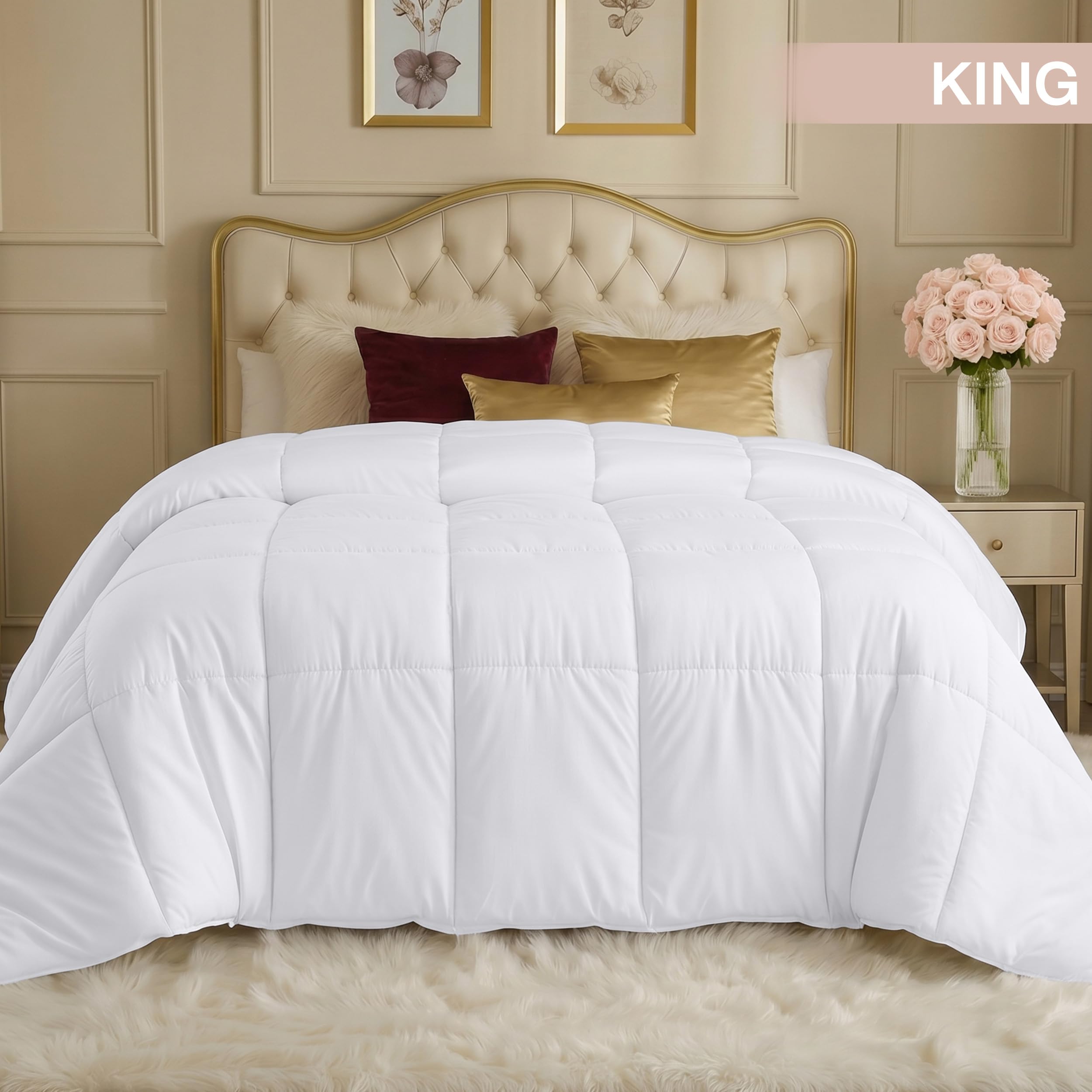 Utopia Bedding corner tab close-up showing secure attachment to duvet covers for stability