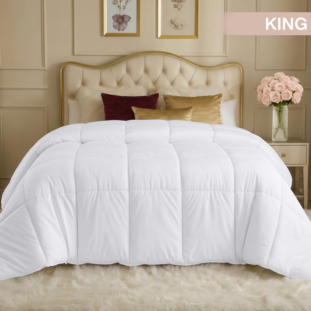 Utopia Bedding corner tab close-up showing secure attachment to duvet covers for stability