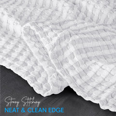 Utopia Bedding draped on bed demonstrating styling and generous coverage