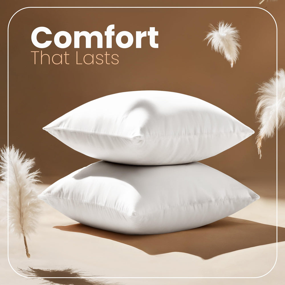 Utopia Bedding siliconized fiber fill detail highlighting resilient loft and long-term shape
