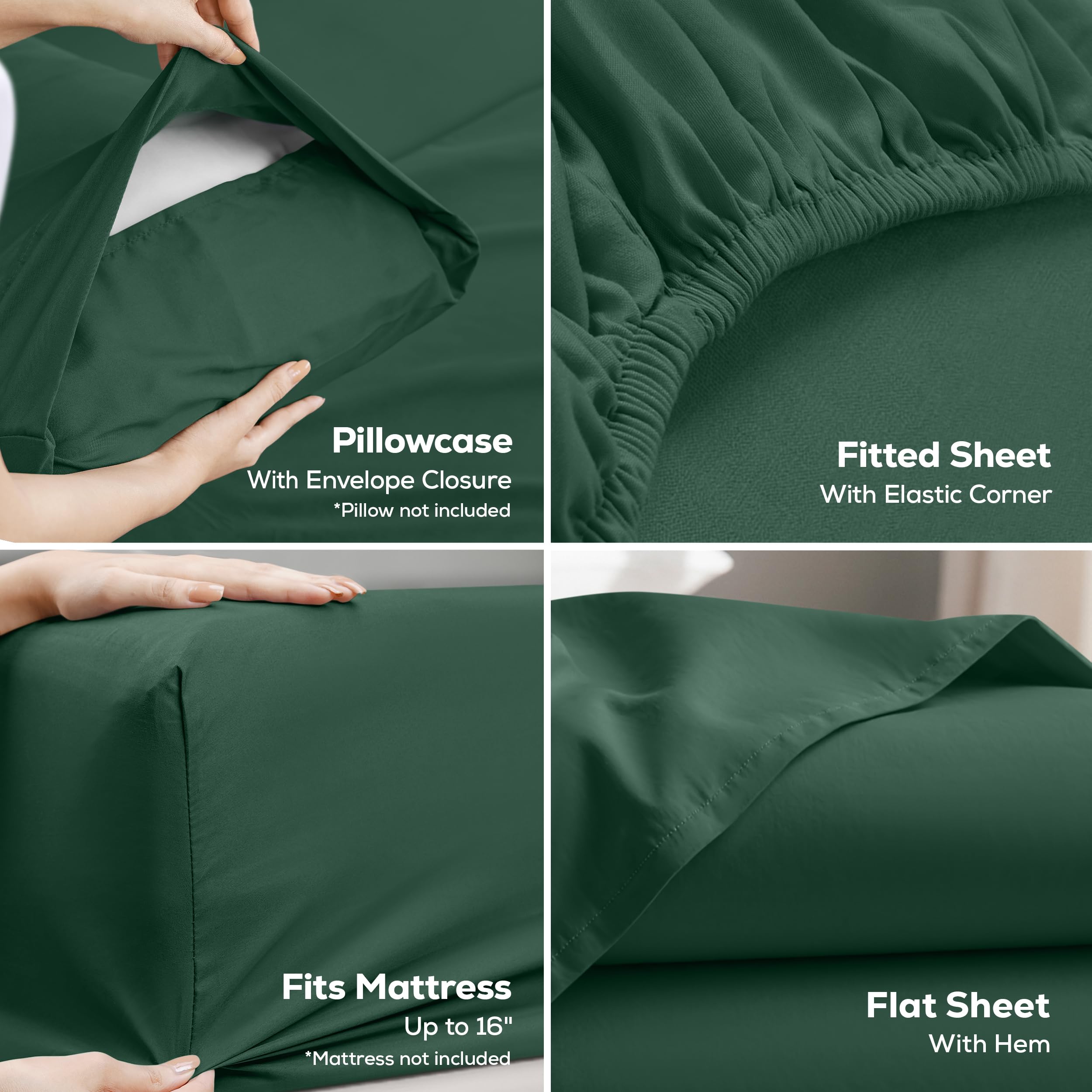 Utopia Bedding fitted sheet pocket close-up showing secure fit