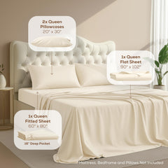 Utopia Bedding fitted sheet deep pocket close-up showing secure fit benefit