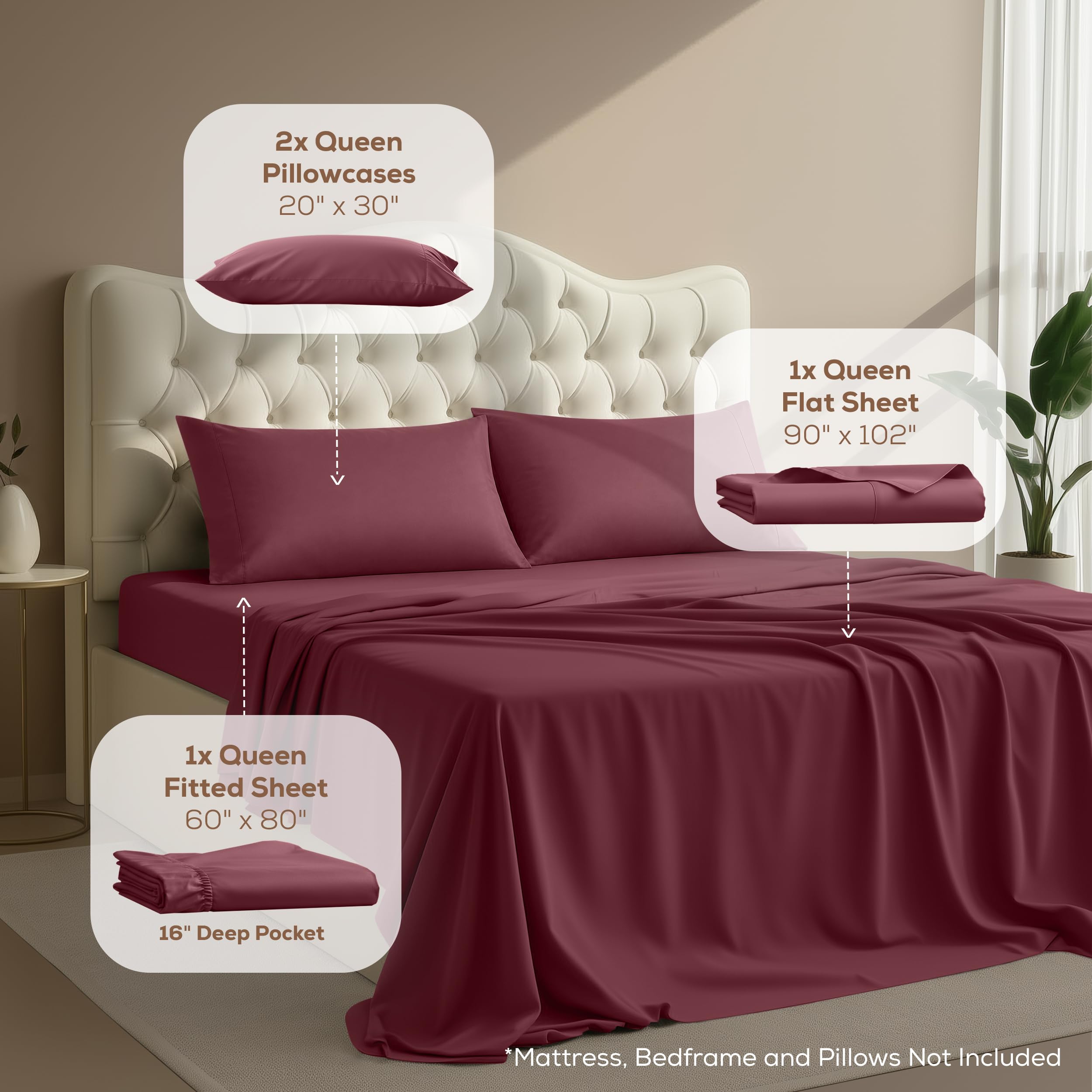 Utopia Bedding fitted sheet deep pocket detail demonstrating secure fit