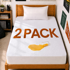 Utopia Bedding front view of twin protector two-pack, protects mattress from spills