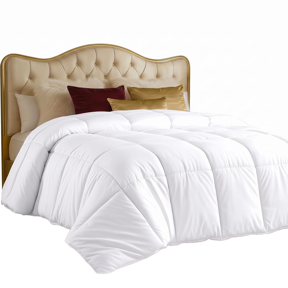 Utopia Bedding front view of full-size duvet insert showing neat drape and coverage