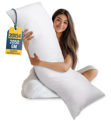 Utopia Bedding full body pillow front view shows full-length support and clean white finish