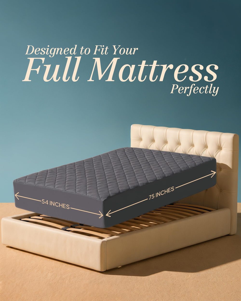 Utopia Bedding elastic skirt detail securing pad to deep mattress for stability