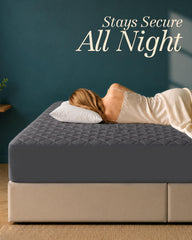 Utopia Bedding pad fitted on full mattress demonstrating snug 16-inch fit