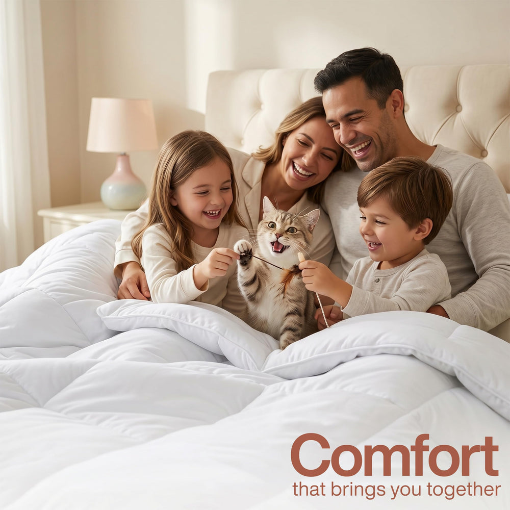 Utopia Bedding duvet insert on a made bed highlighting even distribution and comfort