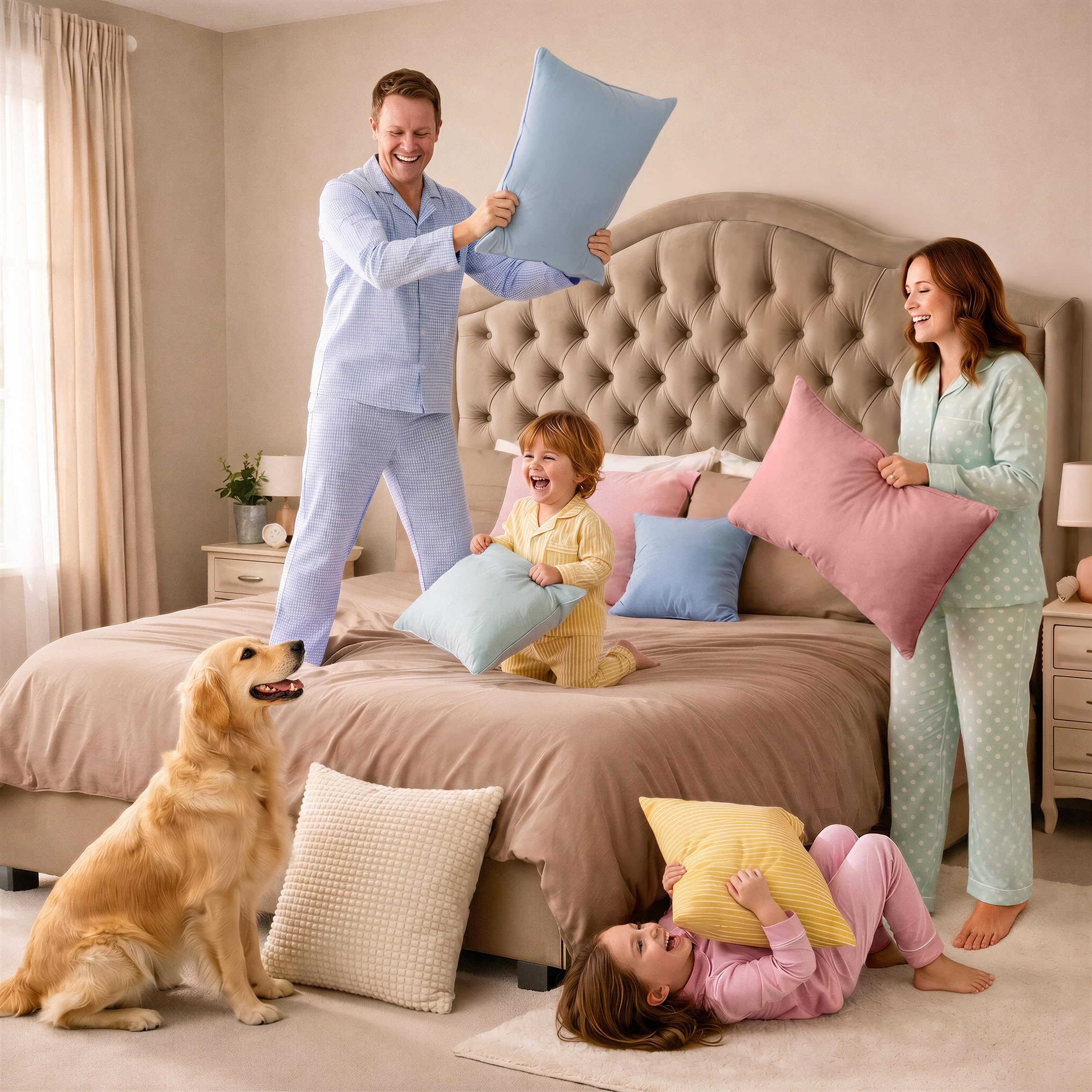 Utopia Bedding styled in bedroom setting showing cohesive décor and refreshed look