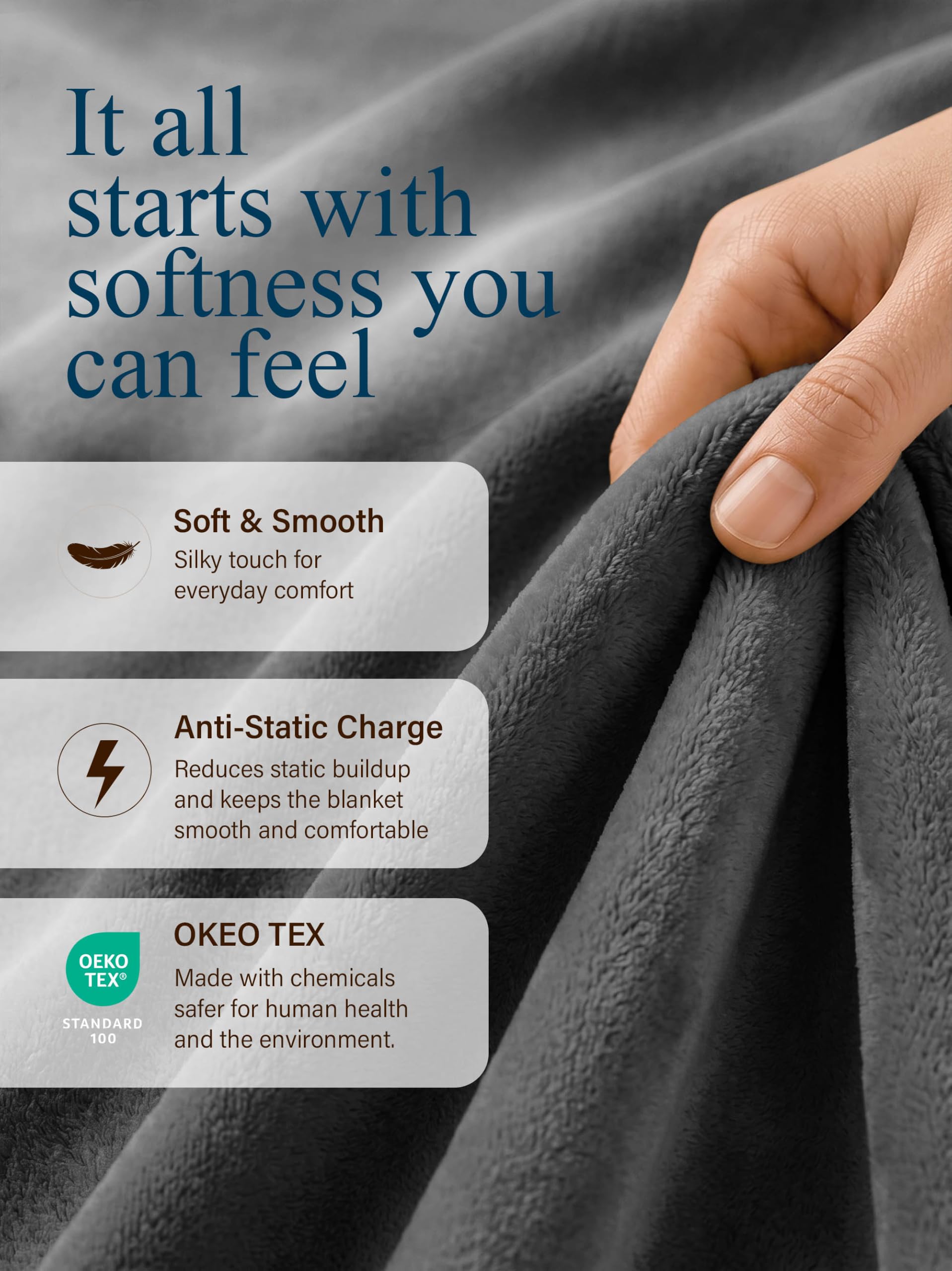 Utopia Bedding hem close-up showing reinforced stitching for durability