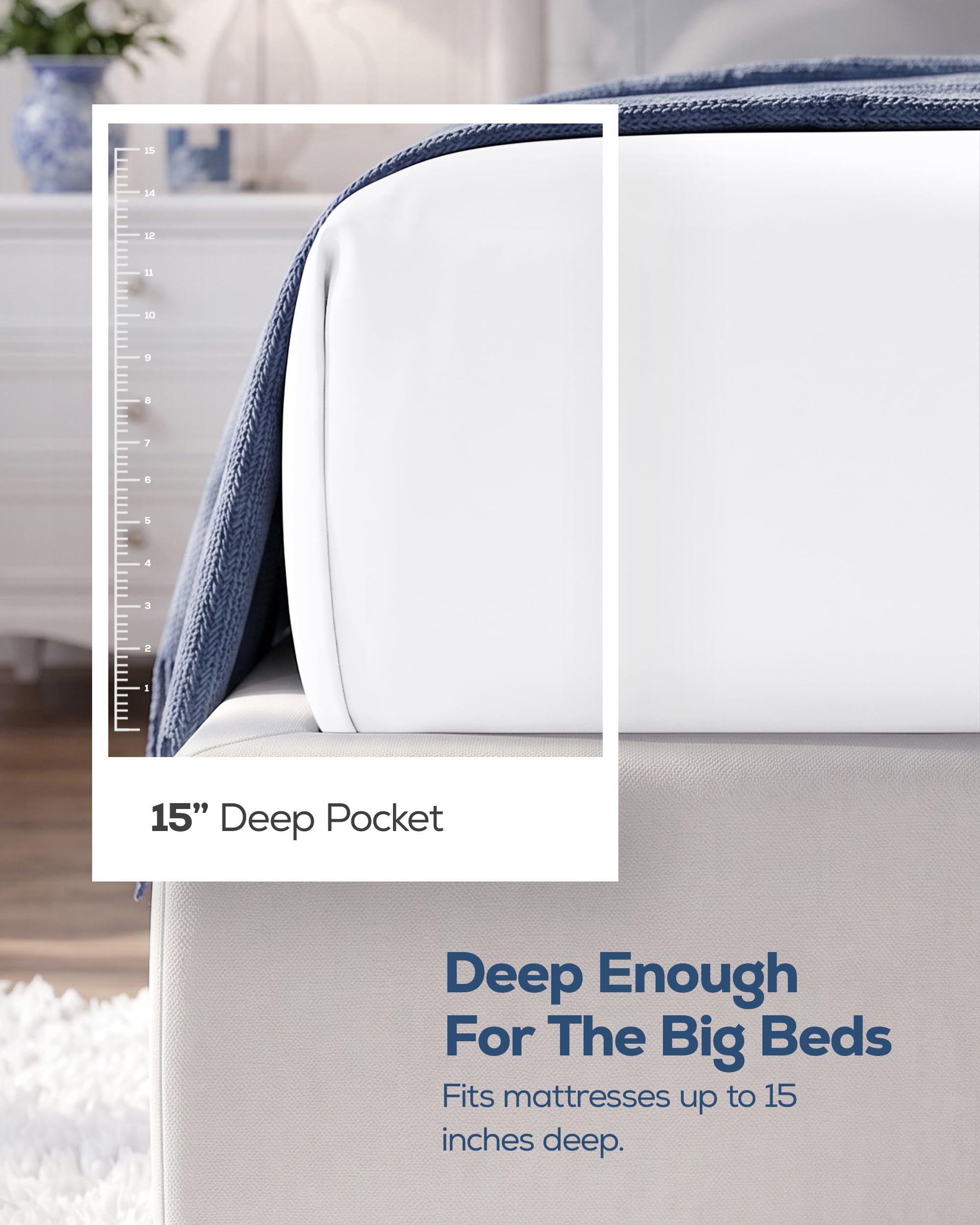 Utopia Bedding elastic detail close-up demonstrating secure all-around hold